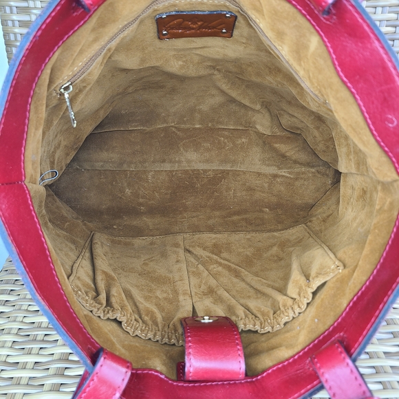 Patricia Nash Convertible Red Leather Tote Shoulder Bag - Picture 13 of 16